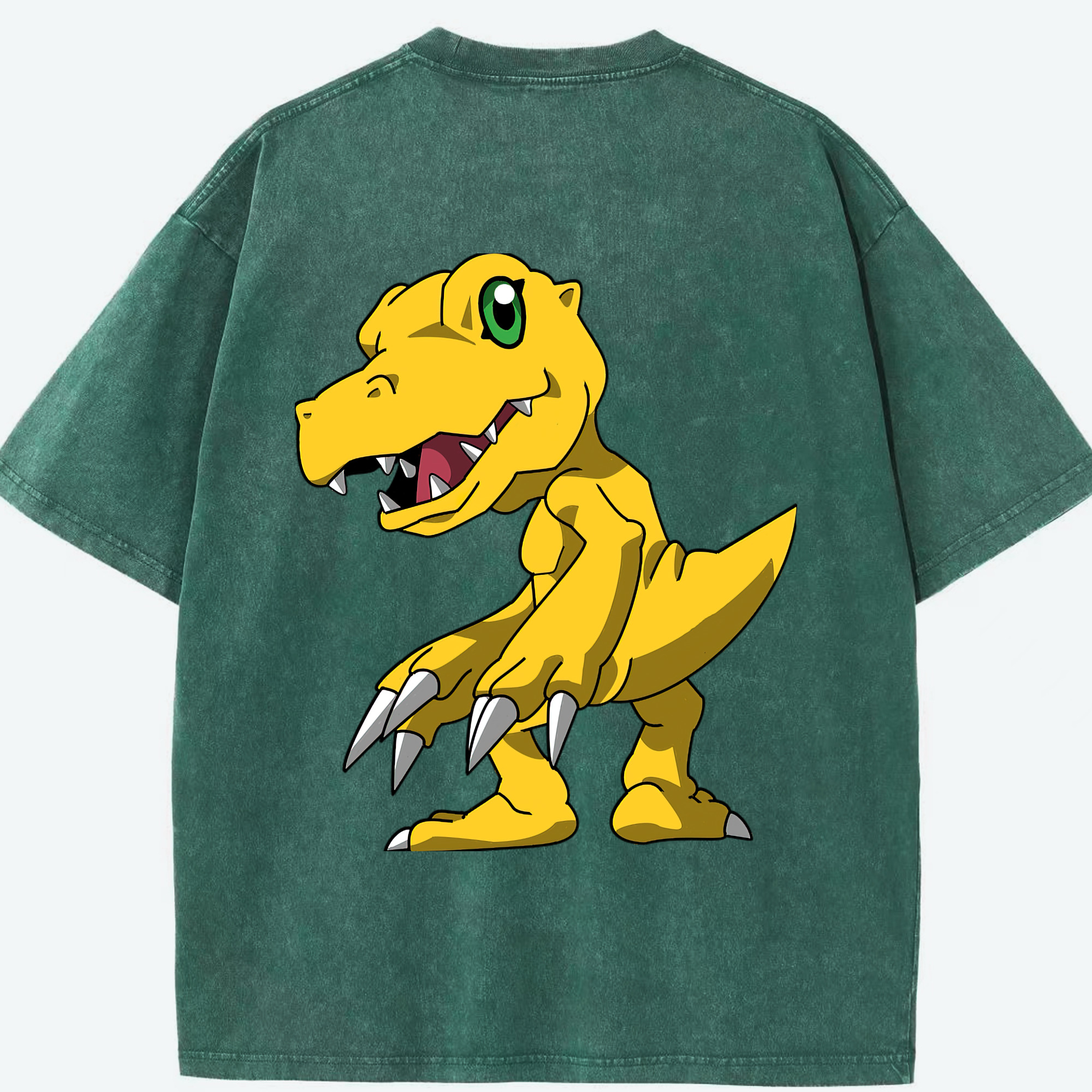 （画像用） Digimon デジタルモンスター/デジモン 綿100% ヴィンテージ風 半袖Tシャツ（背面プリント）